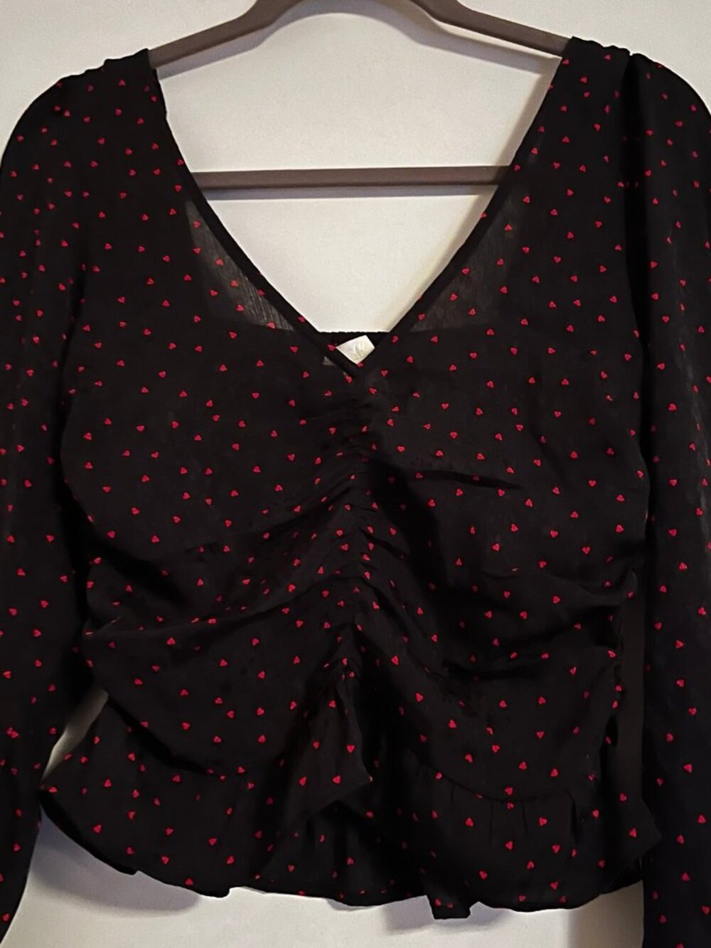 H&M Size Small - Hearts Long Sleeve Blouse